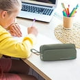thumbnail image 3 of Dopebox Aesthetic Zipper Pencil Box Zipper Pencil Pouches 3 Ring Binder High Capacity Zipper Pens Pencil Case Pencil Case With Compartments, Pencil Case for Men Women (Green), 3 of 8