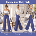 thumbnail image 6 of Olaglory Flare Leggings for Women Bootcut Yoga Pants Women, No Front Seam, High Waist, Tummy Control, Buttery, Booty Lifting for Casual Workout Gym, Deep Cobalt, 6 of 8