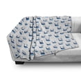 thumbnail image 3 of Modern Soft Flannel Fleece Throw Blanket, Whale Fish Swimming in the Ocean Sea Fins Marine Underwater Childish Design, Cozy Plush for Indoor and Outdoor Use, 70" x 90", Dark Sky Blue, by Ambesonne, 3 of 6
