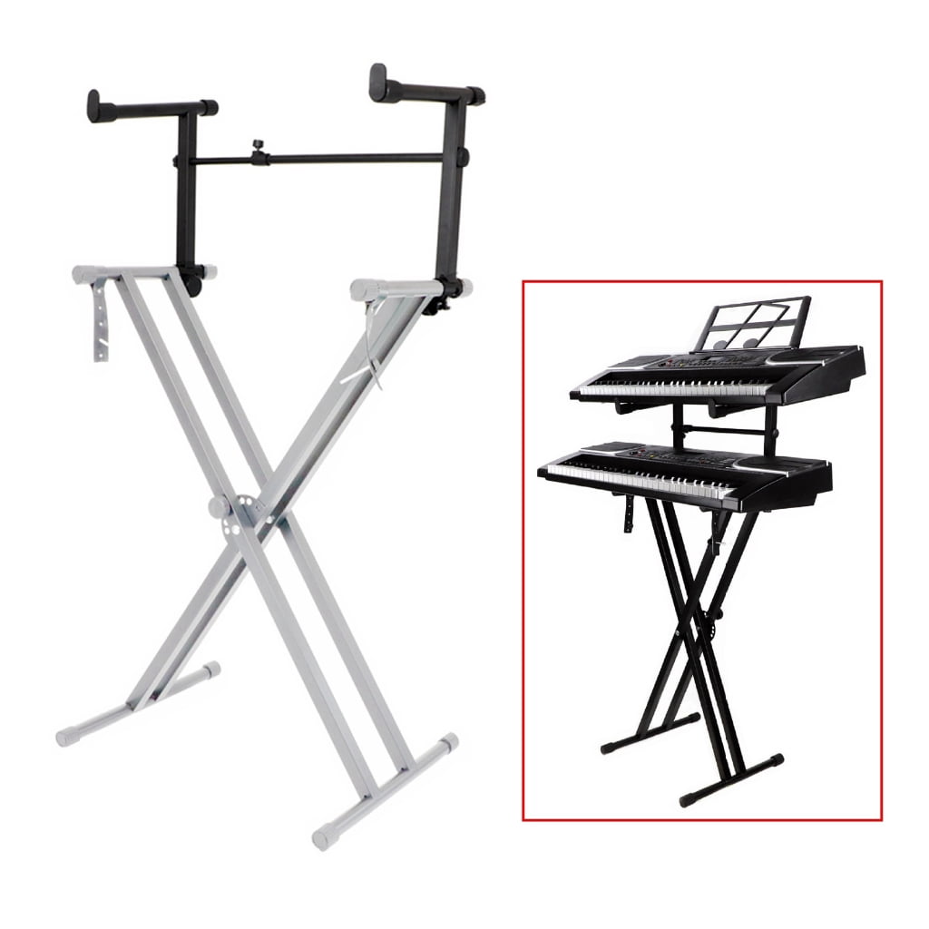 RYUJNDK Adjusted Electronic Piano Second Tiers Stand Piano Keyboard Stand Electric Piano Holder Adjustable Stable Keyboard Rack
