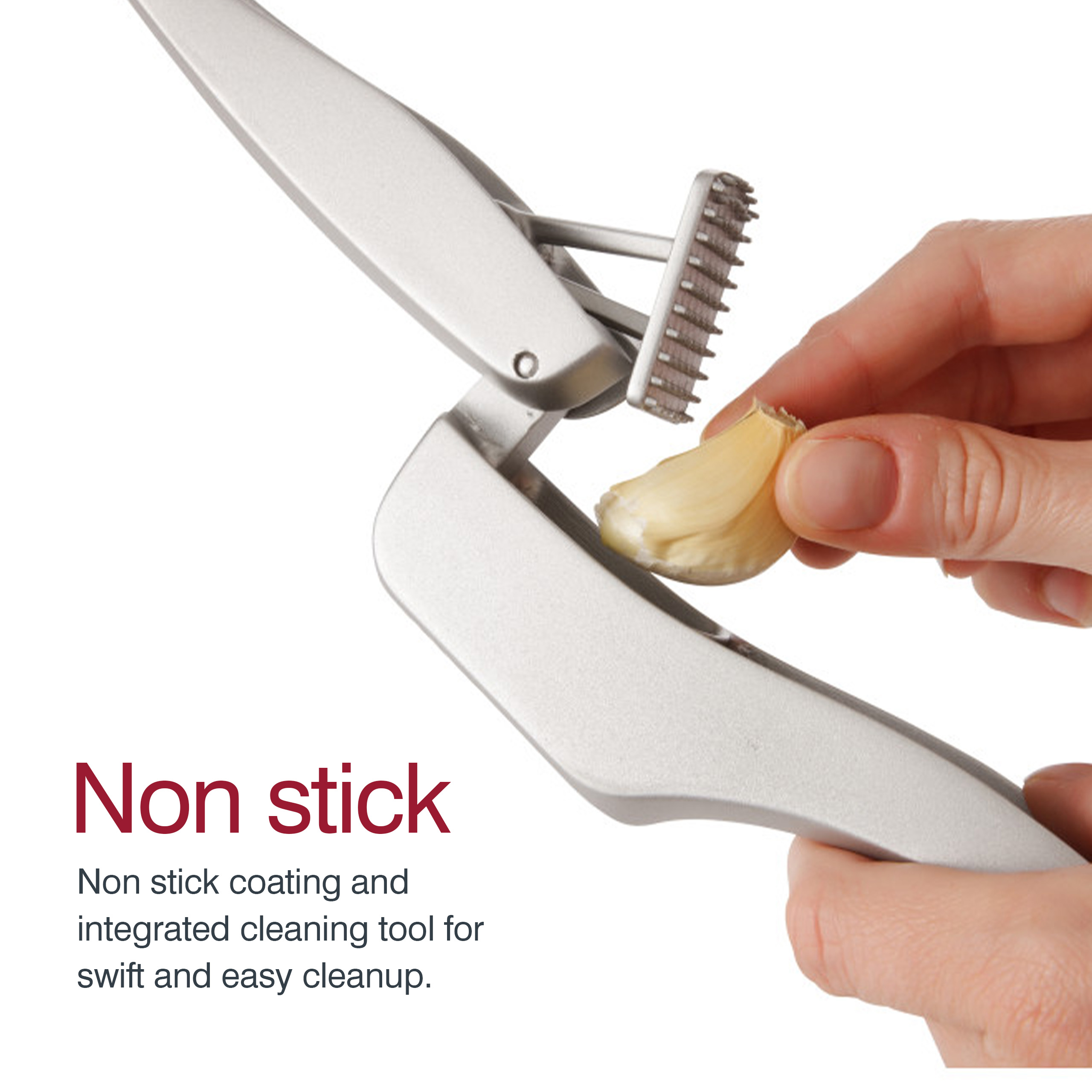 Zyliss Susi 3 Garlic Press Built in Cleaner - Crush, Mince and Peeler, Silver Aluminum Dishwasher Safe - image 5 of 7