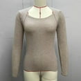 thumbnail image 6 of Ounisa Women's 2025 Fall Long Sleeve Oversized Crew Neck Solid Color Knit Pullover Sweater Tops, 6 of 6