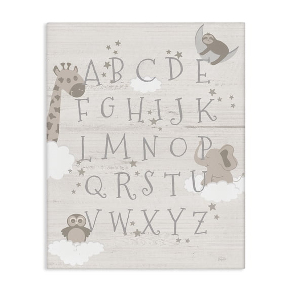 Stupell Industries Cottage Neutral Beige Alphabet Canvas Art, 16 x 20, by Natalie Carpentieri