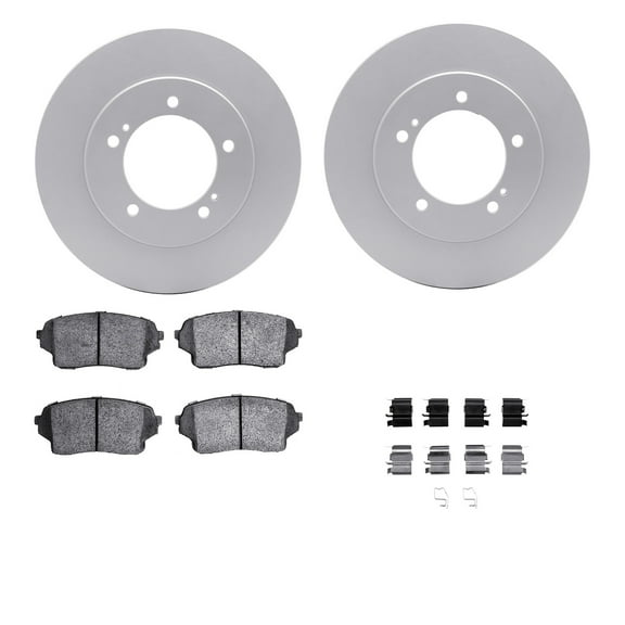 Dynamic Friction Company Front Geospec Brake Rotors with 5000 Advanced Brake Pads includes Hardware 4512-01020