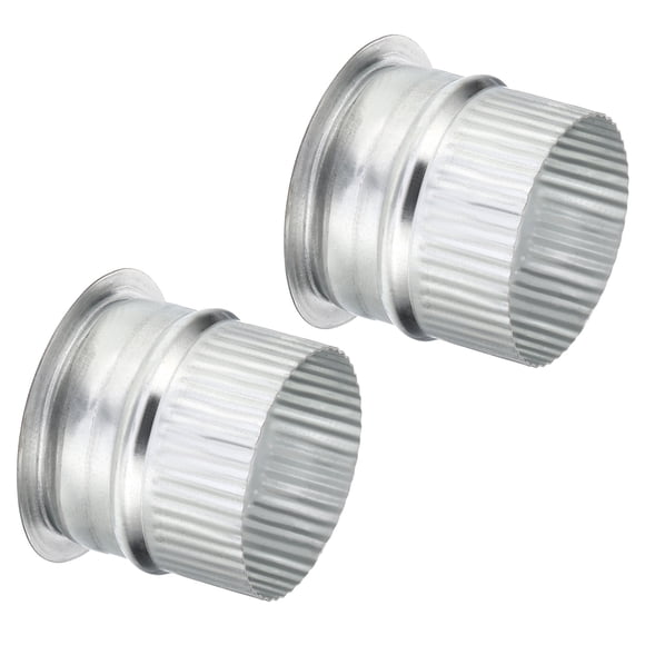 Uxcell Collar de Conducto de 3 pulgadas, 2Pcs Conector de Conducto Flange de Hierro Galvanizado Ajustado para Ventilación de Aire en Casa Oficina