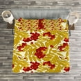thumbnail image 3 of Ambesonne Rowan Quilted Bedspread Set 3 Pcs, Juicy Ripe Fruits Leafage, King Size, Vermilion Mustard and White, 3 of 3