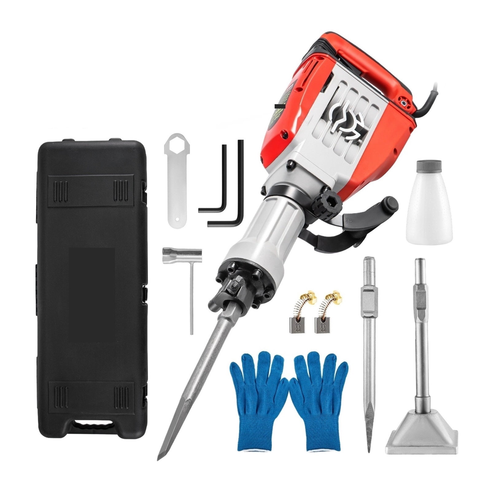 Demolition Jack Hammer 3800W Multifunctional Rotary Hammer With Box Concrete Ground Breaking Electric Hammer Tool Impact Drill For Trenching, Chipping, Breaking Holes ,Efficient and Reliable
