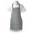 thumbnail image 3 of Geometric Apron Dark Toned Background Swirled Lines Squares Rectangles Abstract Motif, Unisex Kitchen Bib Apron with Adjustable Neck for Cooking Baking Gardening, Charcoal Grey White, by Ambesonne, 3 of 3