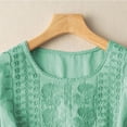 thumbnail image 4 of Summer Pants for Women Casual Embroidered Top Cotton Linen Long Pants Two Piece Set Womens Pants Casual & Wide Leg, 4 of 4
