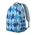 thumbnail image 4 of Geometric Plaid Backpack Striped and Checkered Fusion Design Stylish Students School Bag, 4 of 6