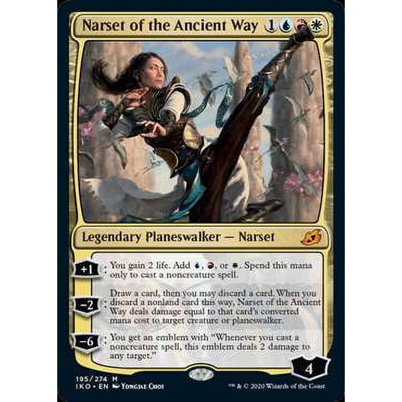 MtG Ikoria: Lair of Behemoths Mythic Rare Narset of the Ancient Way #195
