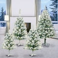 thumbnail image 6 of LITUSI 3ft Pre-Lit Flocked Spruce Christmas Tree with LED Lights, Layered Spruce Design, Artificial Christmas Tree with 1642 Branch Tips and 480 Lights for Home or Office, White Flocking, 6 of 6