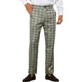 thumbnail image 4 of INSPIRE CHIC Plaid Pants for Men's Flat Front Straight Fit Checked Trouser 28 Gray, 4 of 5