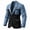 Black, variant on Men's Denim Patchwork Blazer Color Blocking Casual Fashion Jacket Double Button Jean Suit Jacket with Pocket Black XXL