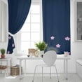 thumbnail image 5 of Fsddascl Pink Flower Blackout Curtains for Bedroom/Living Room, Thermal Insulated Kitchen Curtains, Japanese Style Floral Navy Blue Grommet Darkening Window Treatment Drapes 27.5"x39"x2, 5 of 6