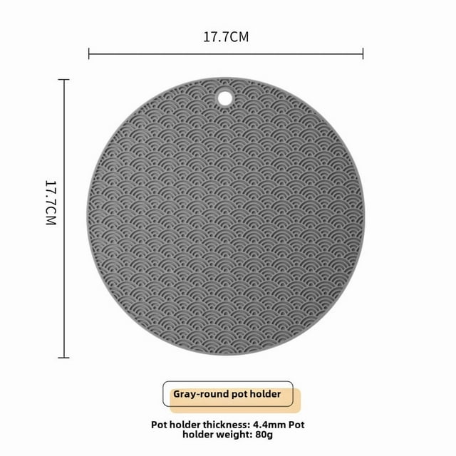 JURENGUIJIAO Coussinet en Silicone Écologique Résistant à la Chaleur, Design Moderne Minimaliste, Rond de 18 cm Gris, Motif (Nid d'Abeille), Protège les Surfaces de Cuisine et de Salle à Manger contre les Plats Chauds, Polyvalent et Abordable