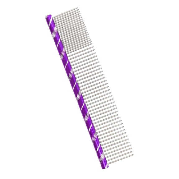 ACDANC 2-in-1 Metal Dog and Cat Comb, Smooth Dense Pet Brush for Detangling and Loose Fur Removal, Ergonomic Grooming Tool