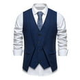 thumbnail image 2 of Bixock Casual Tops for Men,Suit Vests for Men,Tops for Men Vintage Solid Color Breasted Faux Two Piece Suit Vest With Pocket V Neck Sleeveless Tops, 2 of 6