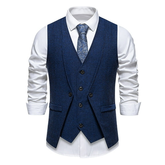 Taylonsss Mens V Neck Vest Casual Fashion With Pockets Button Front Sleeveless Layered Look All Season Outdoor Office Daily Wear Retro Style Comfort Fit