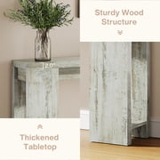 Finmind 71 Long Console Table, Narrow Distressed White Entryway Table Wood Sofa Table