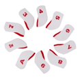 thumbnail image 2 of Juego de 10 fundas de neopreno para cabezas de hierro de cuña con etiquetas con números para palos de golf. rojo, 2 of 8