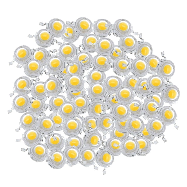 Chip de potencia, accesorios Chips de diodo emisor de lámpara SMD COB accesorios de iluminación DIY brillo para 100x 1W Blanco Cálido shamjiam Chip de luz de alta potencia