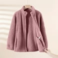 thumbnail image 6 of jtjvou Women's Lightweight Warm Zip Up Long Sleeve Soft Fleece Jacket for Fall Winter Stand Collar Coat with Pockets Pink XXL, 6 of 6