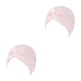 thumbnail image 1 of Qarigey Turbante musulmán Hijabs Gorras Sólido Pre-Atado Sombrero Estiramiento Plisado Elasticidad Chemo Head Wrap Warmer Headwear rosa claro Rosa claro 2piezas Qarigey CBP299691, 1 of 6