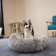 thumbnail image 5 of Cama ovalada calmante para perros Coohom con forma de dona, de piel sintética, lavable, redonda, para mascotas (76,2 cm/91,4 cm) para perros pequeños y medianos (XL (91,4 x 68,6 x 17,8 cm), color marr, 5 of 5