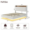 thumbnail image 2 of BeesClover Floating Bed Frame with Upholstered Storage Headboard, Platform Bed Frame with Charging Station & LED Lights, Linen Fabric, No Box Spring Needed, Easy Assembly, 2 of 7