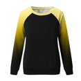 thumbnail image 5 of Youyipin Long Sleeve Shirts for Women Oversized Sweatshirt for Women Fall Winter Trendy Patchwork Color Plunge Sleeve Round Neck Lightweight Pullover Tops, 5 of 5
