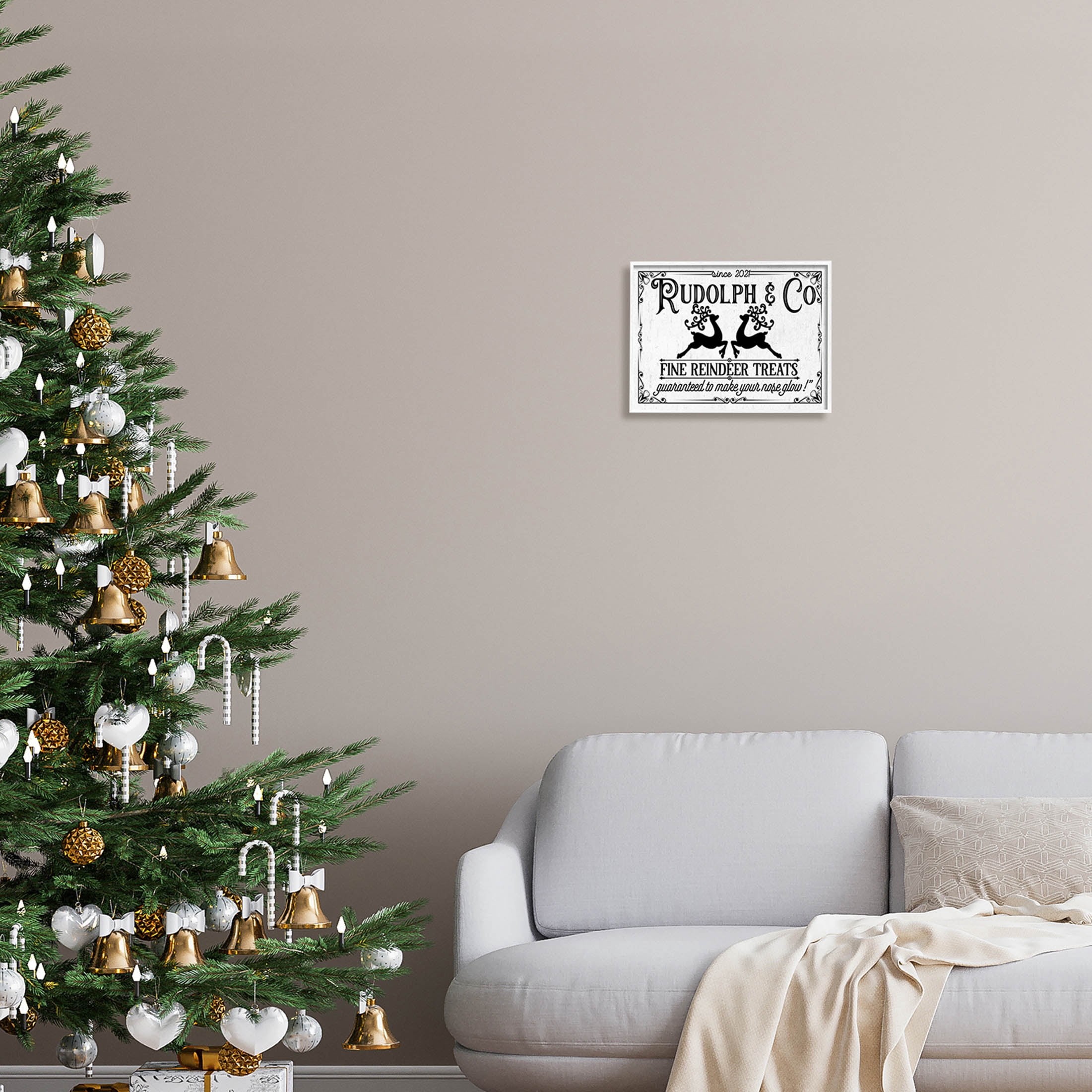 Stupell Industries Rudolph & Co Vintage Sign Graphic Art White Framed Art Print Wall Art, Design by Lettered and Lined