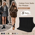 thumbnail image 3 of Loritta Women Crew Socks, Soft Cotton Dress Socks Pack Athletic Socks for Women, Size 10-13, 8 Pairs, 3 of 8