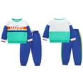 thumbnail image 5 of Boys Sweatsuit Set Toddler Boy Fall Winter Outfit Little Kids Long Sleeve Pullover Sweatshirt Pants 2 Pieces Set, 5 of 9