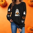 thumbnail image 4 of Women's Halloween Ghost Pumpkin Sweatshirts Long Sleeve Graphic Pullover Sweaters Crewneck Casual Fall Shirts Holiday Tops, 4 of 8