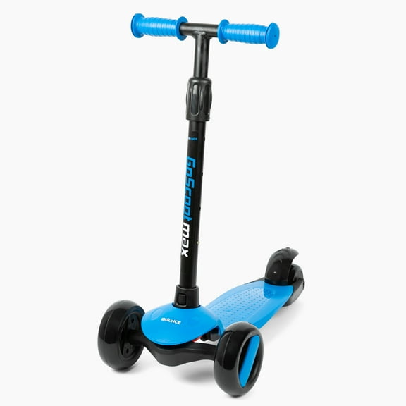 New Bounce Kids Scooter, Blue 3 Wheel Scooter for Toddlers with Adjustable Handlebar, Non-Slip Deck, Lightweight Aluminum Frame, Ages 3–10
