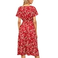 thumbnail image 6 of Luiryar Women Juniors Floral Chiffon Dresses for Women Flowy Homecoming Cocktail Dress Casual Beach Sun Dress, 6 of 7