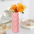 thumbnail image 4 of Wave-Designed Plastic Vase - Modern Minimalist Shatterproof Flower Pot for Home Decor, Durable Container for Dry & Wet Flower Arrangements, Sleek Home Office Desktop Accent, 7.9*2.8in, Pink, 4 of 7