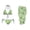 Cactus, variant on Blue Palm Tree Print Bikini Sets for Women Triangle Bikini Halter Tie Swimwear with Long Sarong Coverups Women Sexy High Cut Bathing Suit for Summer Beach