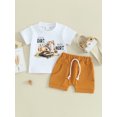 thumbnail image 2 of Bslissey Toddler Baby Boys Casual Shorts Sets Short Sleeve Letter Print T-shirt with Elastic Waist Shorts 2Pcs Infant Summer Daily Outfits 6M 12M 18M 24M 3T, 2 of 9