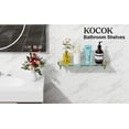 thumbnail image 6 of Glass Shelves for Bathroom,20-Inch Brushed Gold Floating Bathroom Shelf Stainless Steel Tempered Glass Shelf Modern Shelves Wall Mounted, 6 of 9