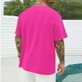 thumbnail image 4 of BinBiL Men's T Shirt Cotton Short-Sleeve Printed Shirts Round Neck Fashion Graphic Classic Tee Shirts Hot Pink XL(XL), 4 of 6
