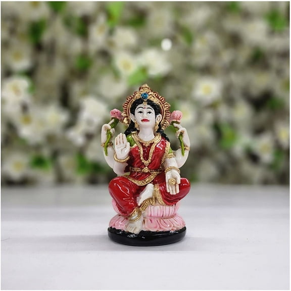Lakshmi Ma Statue in Resin Goddess Lakshmi Idol Handcrafted Laxmi Sculpture Goddess of Wealth & Beauty Hindu Goddess Statue Laxmi Figurine Goddess of Money - AtoZ India Cart