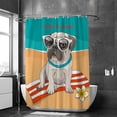 thumbnail image 2 of Coolnut Bath Shower Curtain Liners Summer Puppy Pug on Beach 60x72in Polyester Waterproof with 12 Curtain Hooks Bathroom Accessories Decoration, 2 of 6