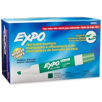 EXPO Low Odor Dry Erase Markers, Chisel Tip, Green, 12 Count