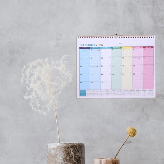 Supvox Decorative Coil Wall Calendar Planner Paper Schedule Calendar for Home and Office