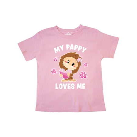 

Inktastic My Pappy Loves Me with Bigfoot Gift Toddler Toddler Girl T-Shirt
