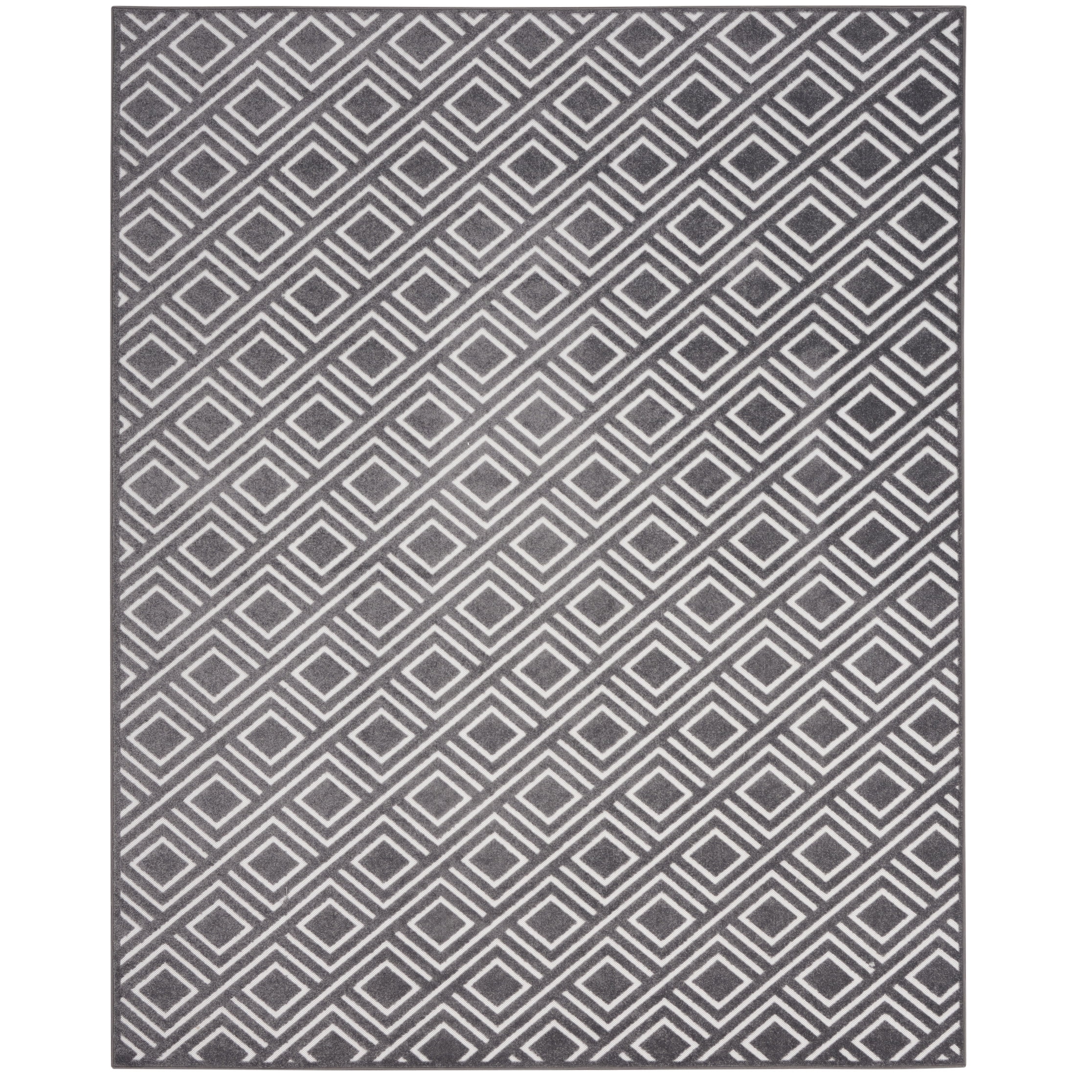 Nourison Care Free 7'10" x 9'10" Grey Modern Indoor Rug