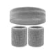 thumbnail image 1 of Nvzi Conjunto de muñequeras deportivas, conjunto de muñequeras deportivas que absorben la humedad y el sudor, muñequera de tela súper cómoda (gris claro), 1 of 5