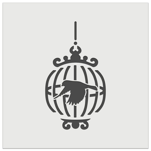 Finch in a Bird Cage DIY Cookie Wall Craft Stencil - 3.5 Inch